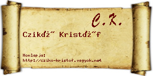 Czikó Kristóf névjegykártya