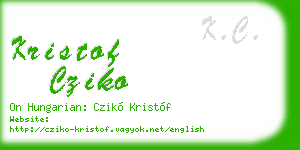 kristof cziko business card